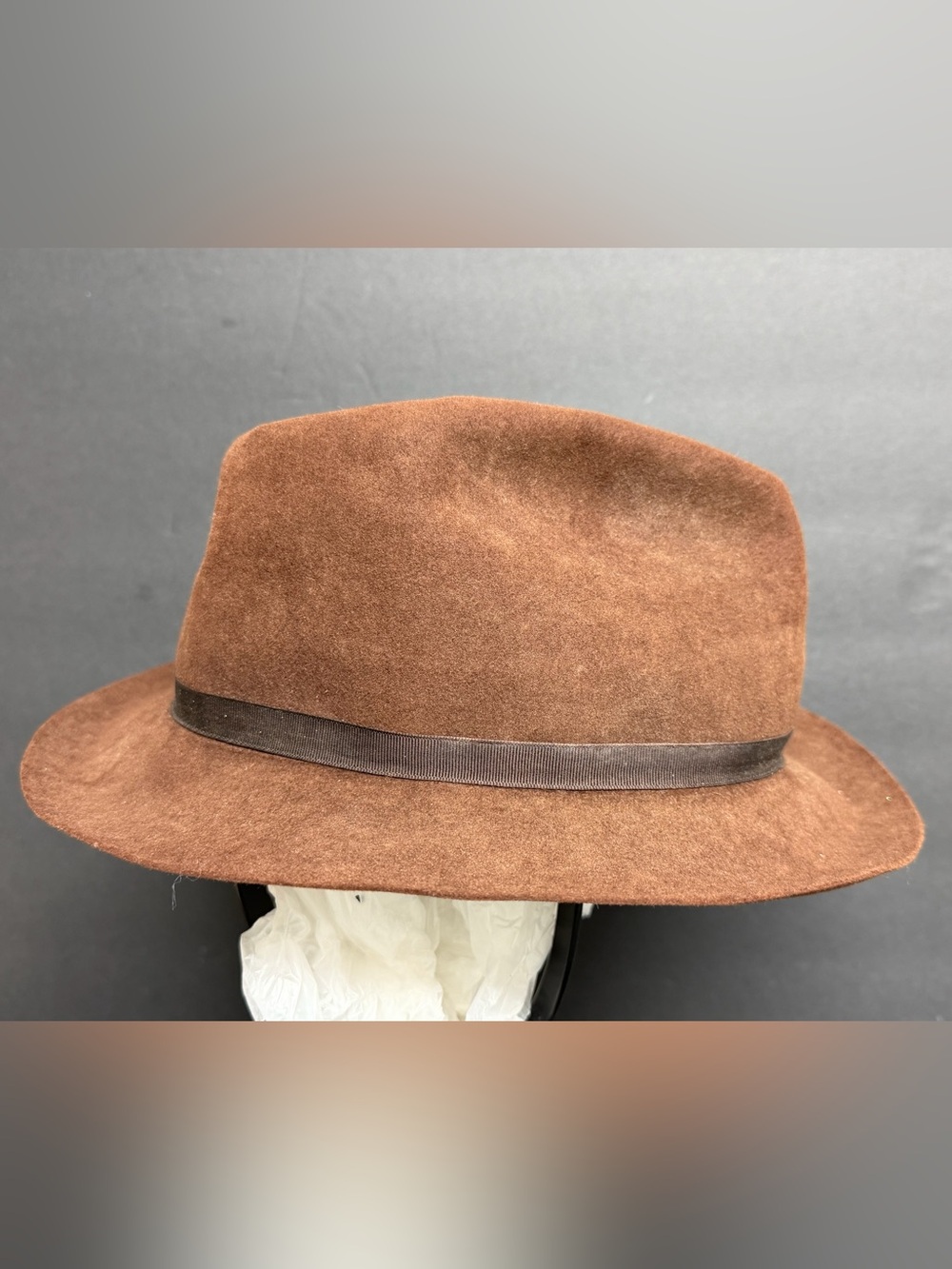 Lock & Co Hatters Mens Brown Wool Felt Fedora Hat Size 7 3/8 Made in England